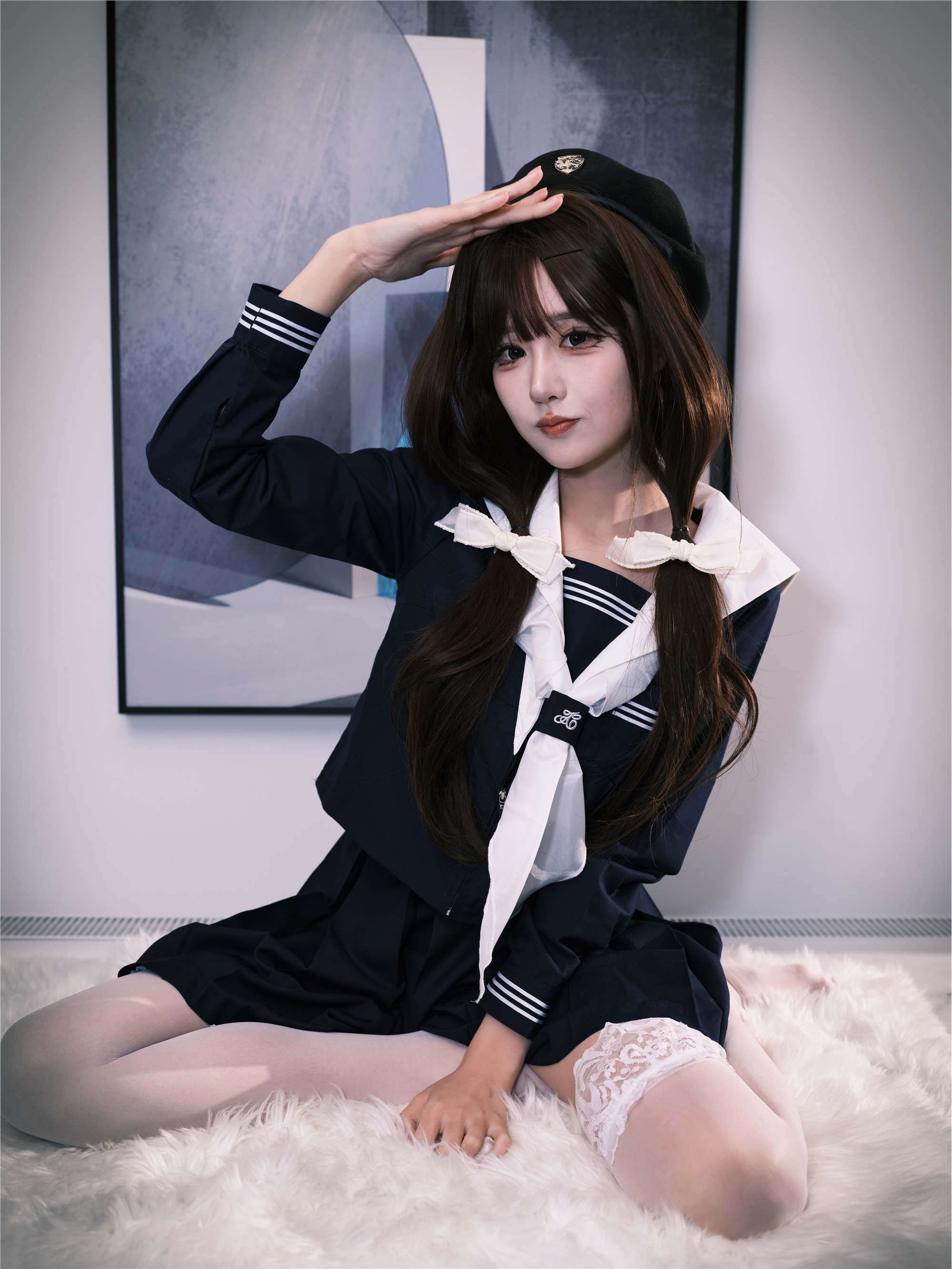 YITUYU艺图语 2025.02.02 女水手的假日 深蓝白丝版 孟程程